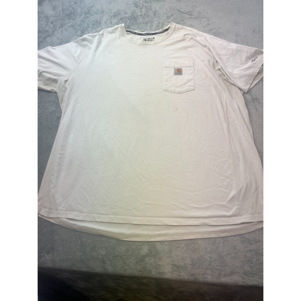 Carhartt Force Relaxed Fit Men's 3XL Big & Tall Beige Pocket Crew Neck Tee